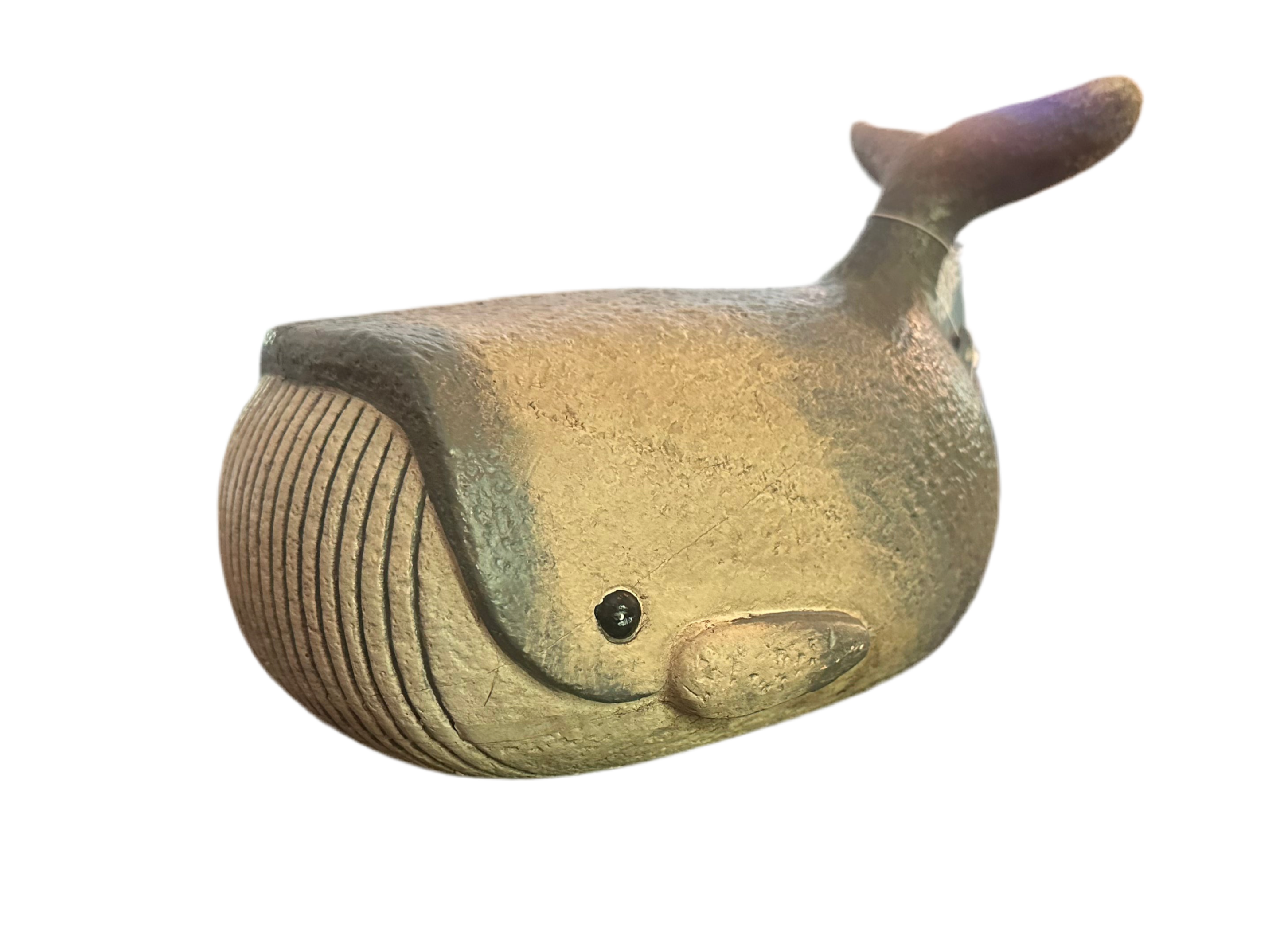 Charming Ceramic Whale – Coastal Home Décor (7.5” Long x 6” High)