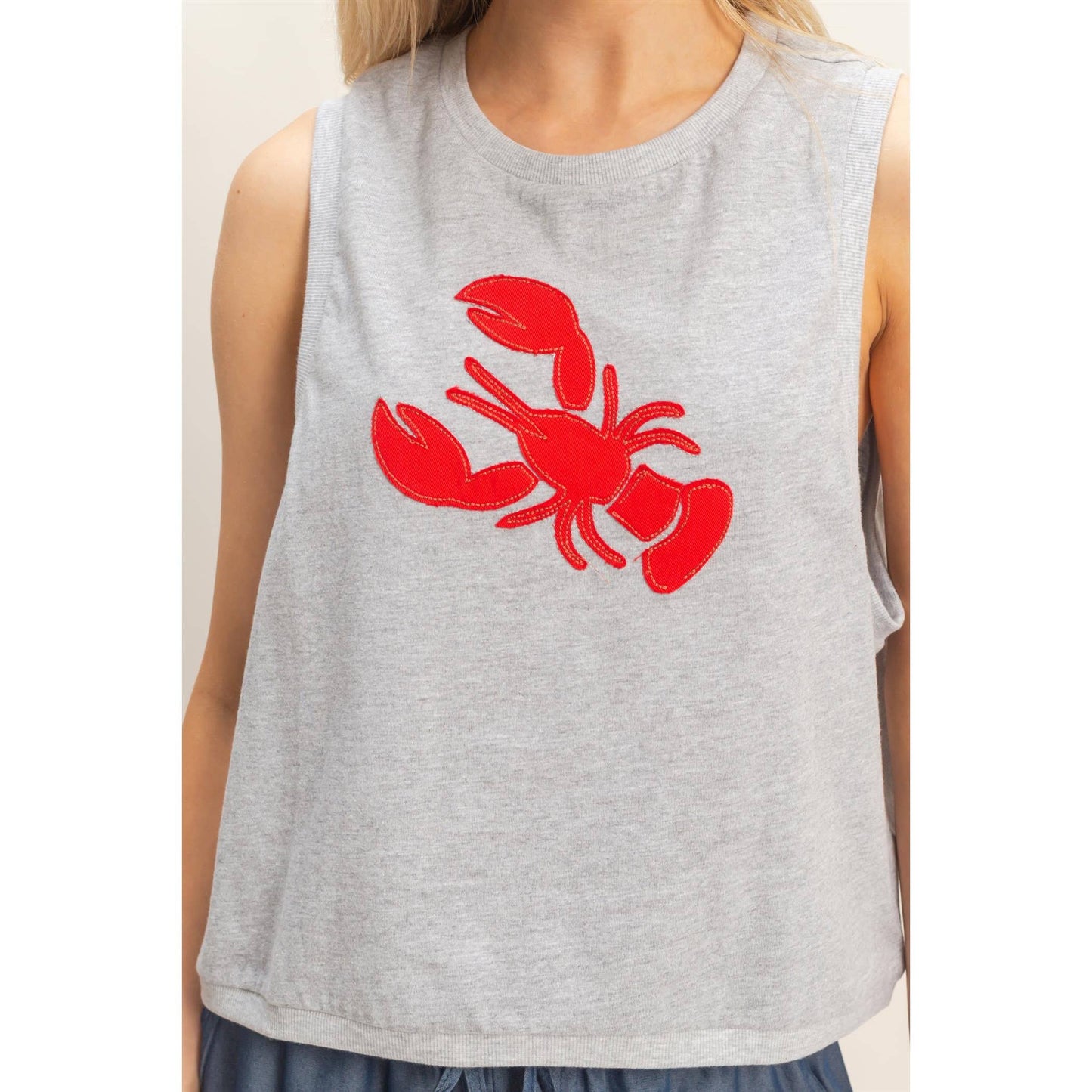 Sleeveless Tank With Lobster Patch