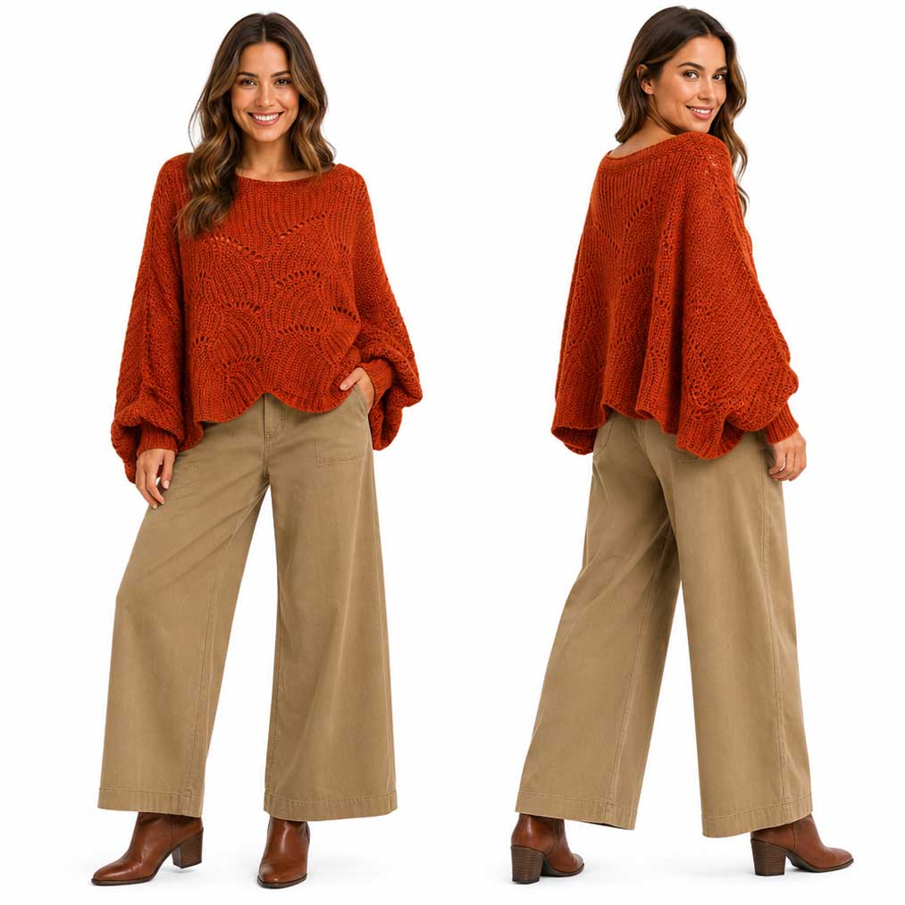 Sweater Poncho with Sleeves