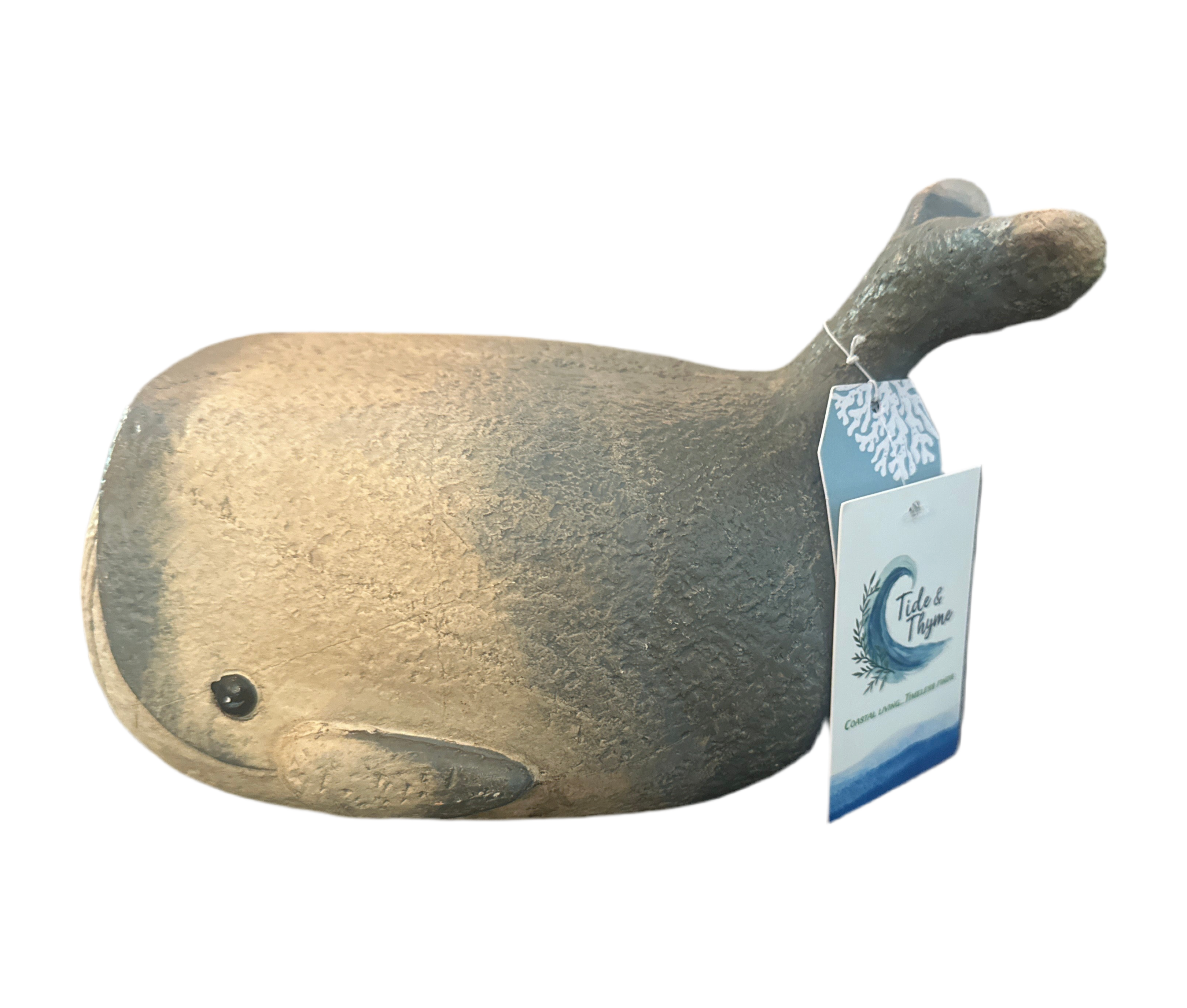 Charming Ceramic Whale – Coastal Home Décor (7.5” Long x 6” High)