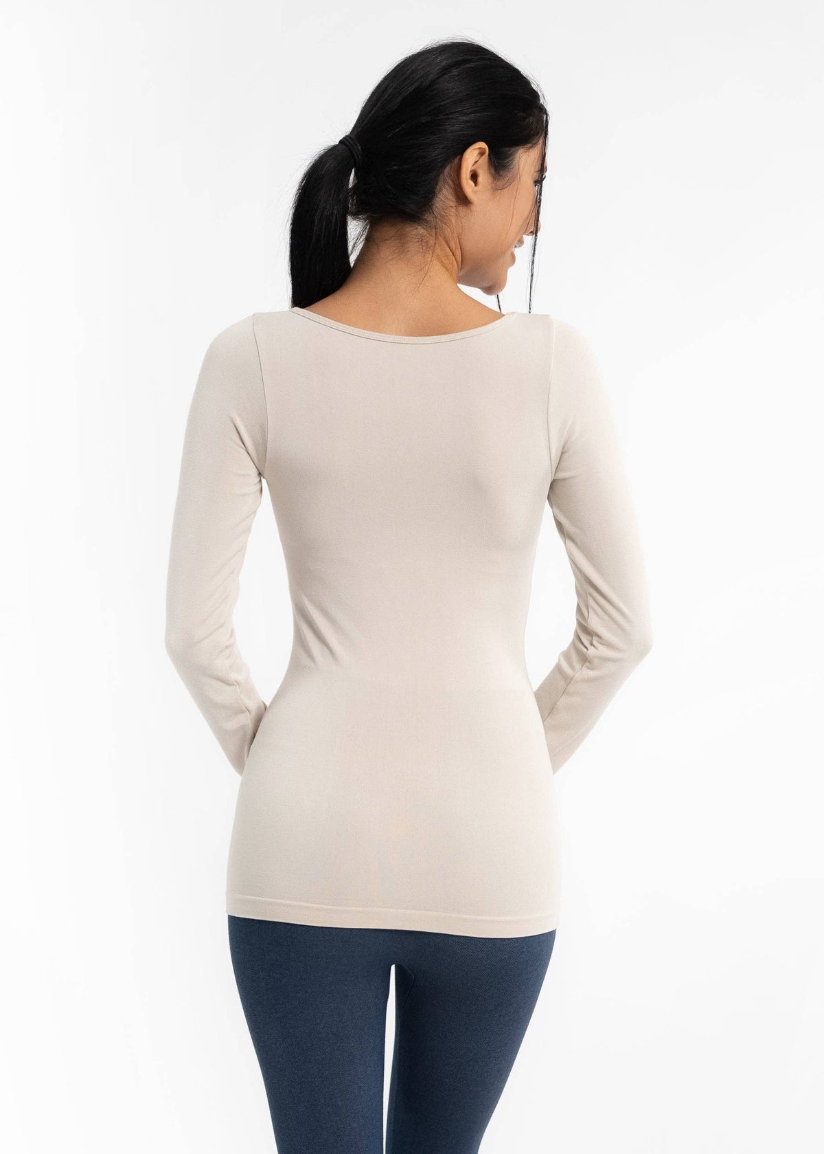 Reversible Long Sleeve: White / Curvy