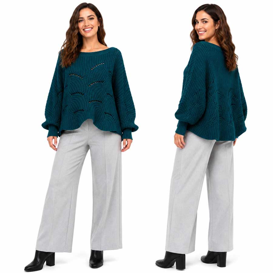Sweater Poncho with Sleeves