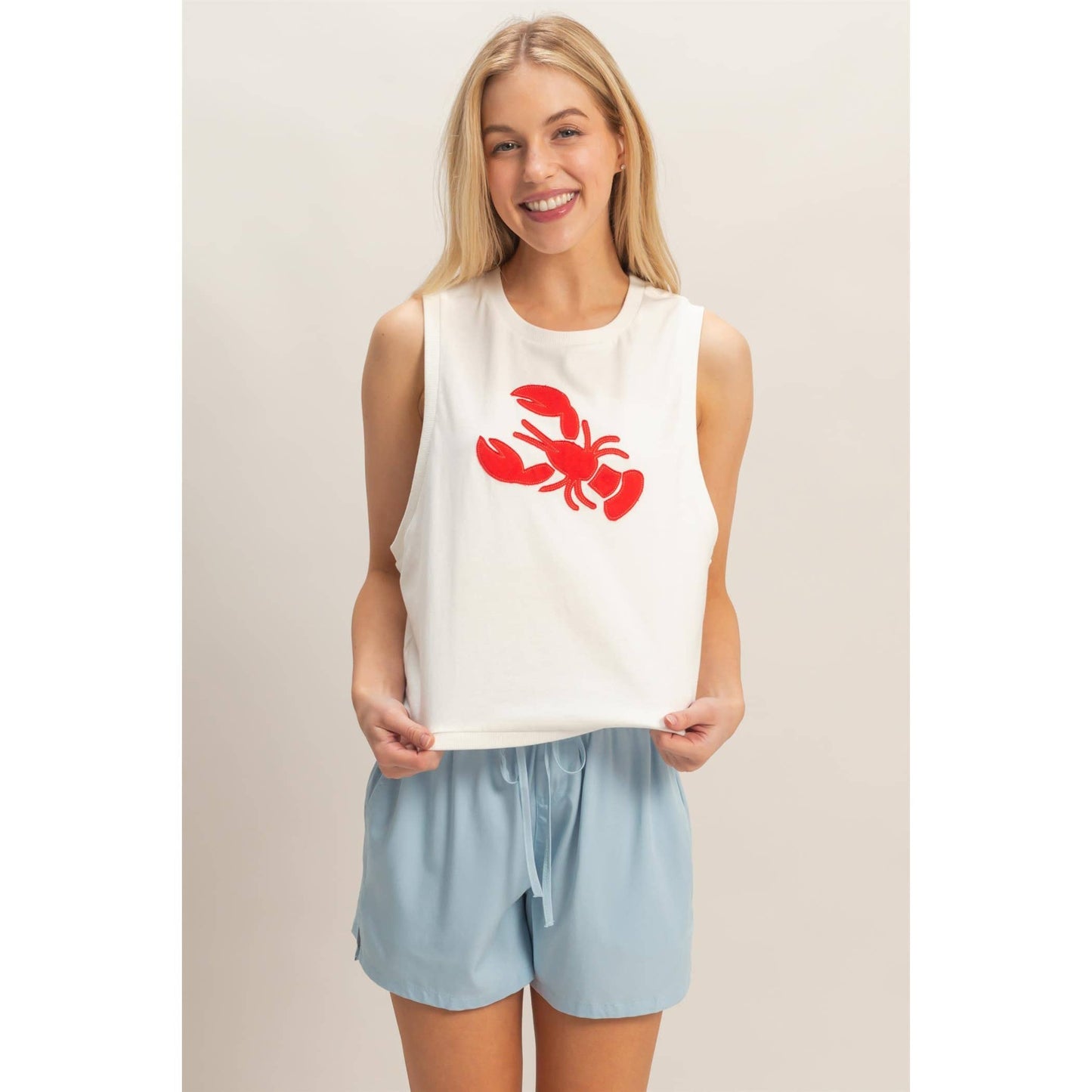 Sleeveless Tank With Lobster Patch