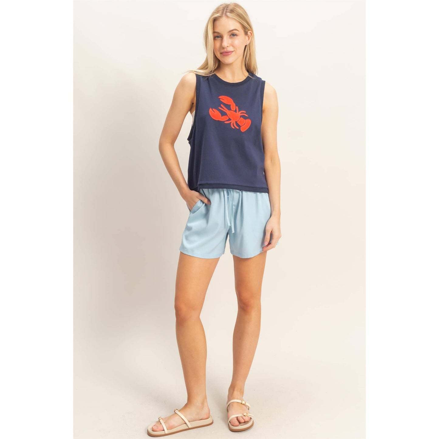 Sleeveless Tank With Lobster Patch