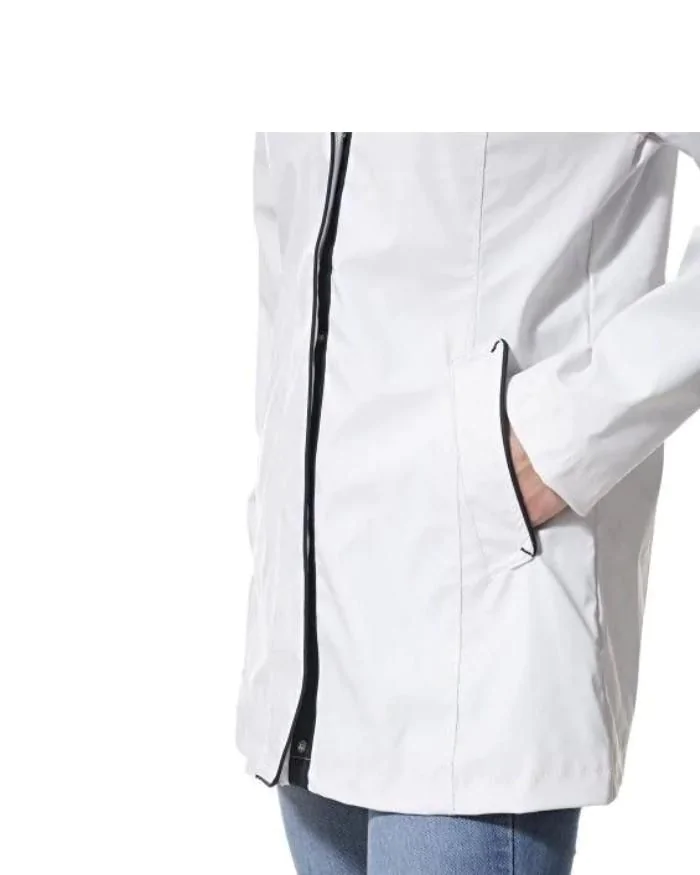 Women's Long Rain Coat/Hublot-White