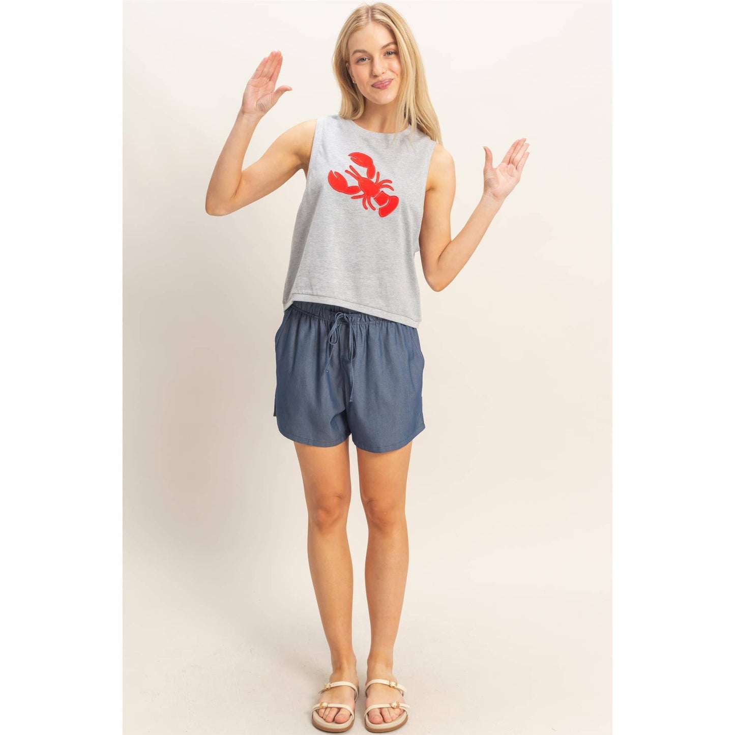 Sleeveless Tank With Lobster Patch