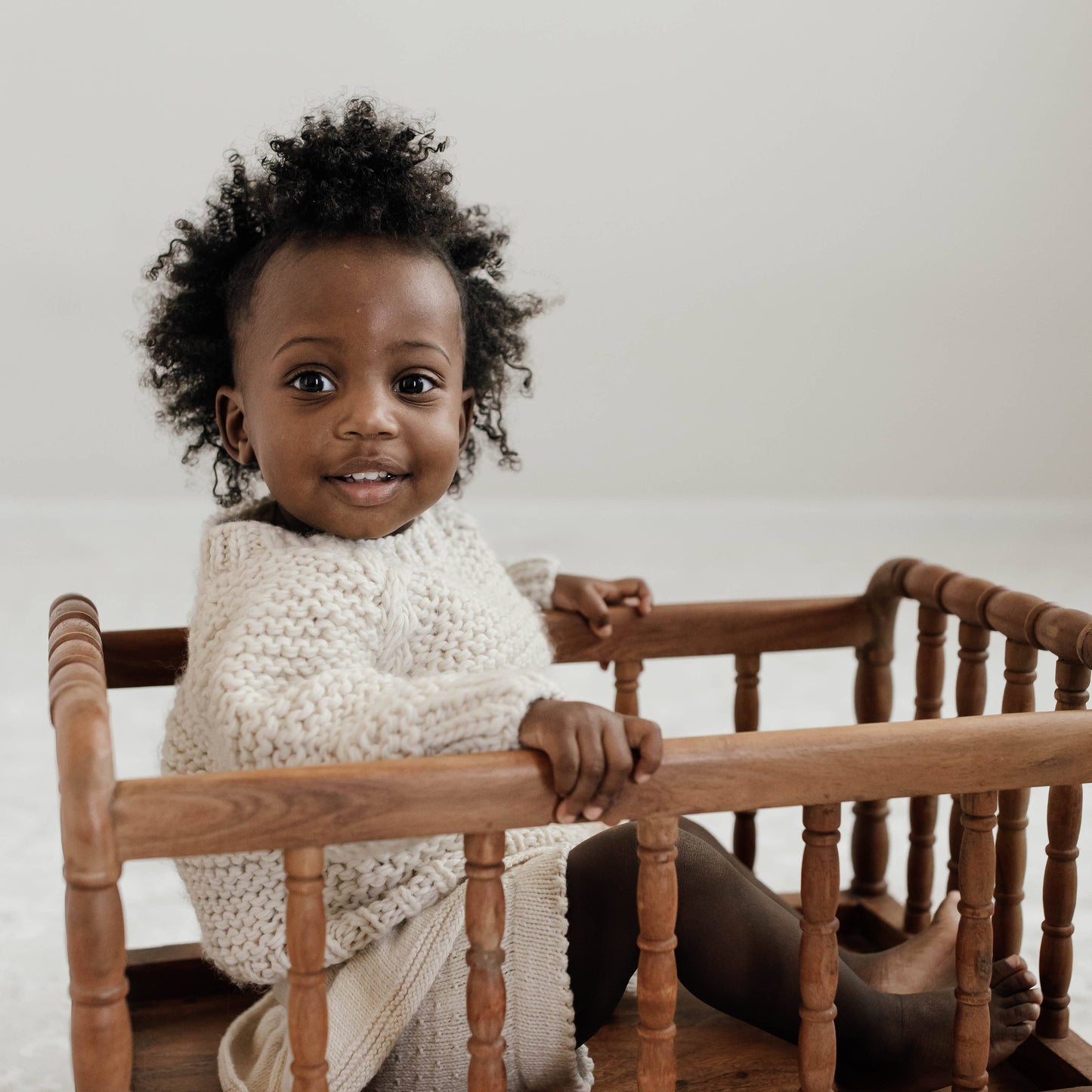 Garter Stitch Crew Neck Sweater Natural Baby & Toddler