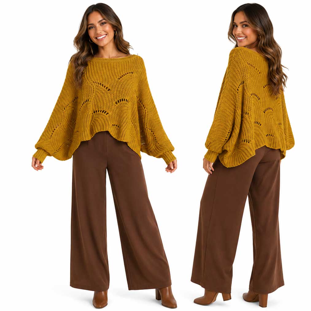 Sweater Poncho with Sleeves