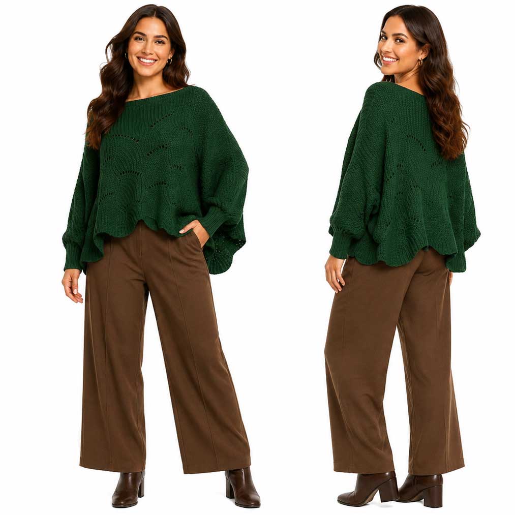 Sweater Poncho with Sleeves