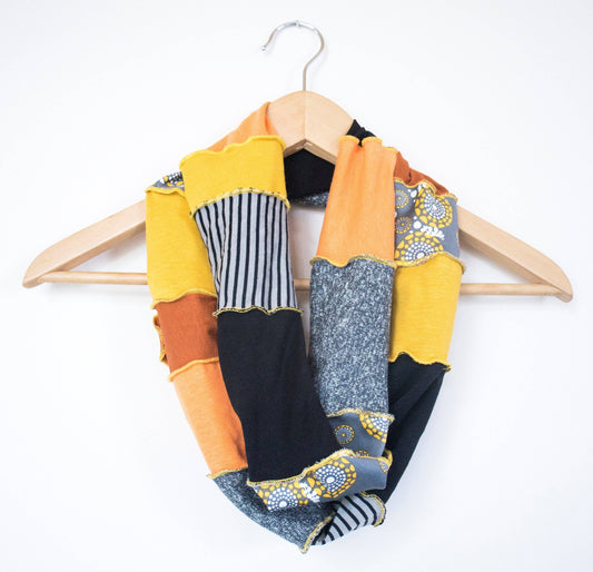 Infinity Scarf Sunburst Organic Hemp Cotton Stripes