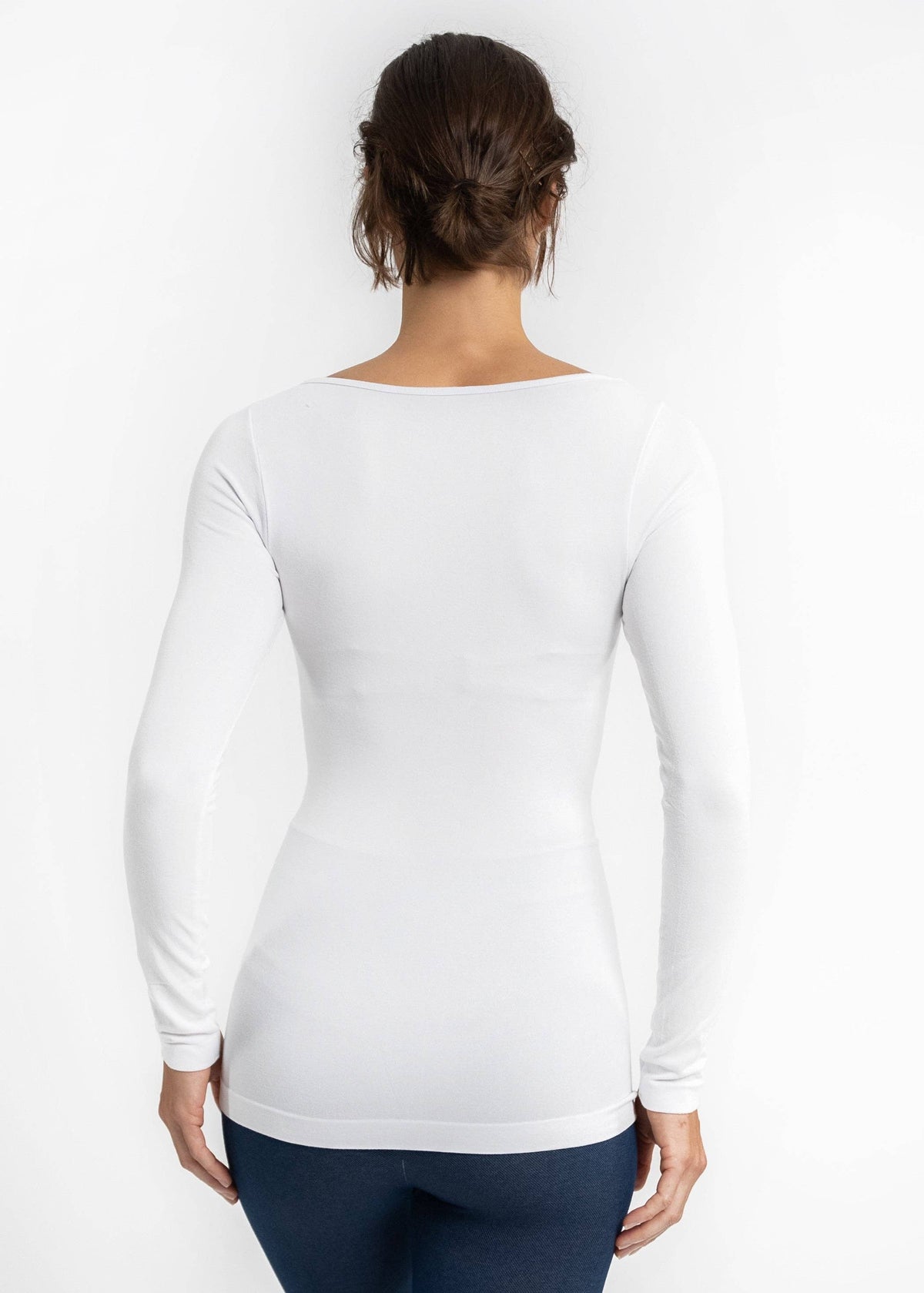 Reversible Long Sleeve: White / Curvy
