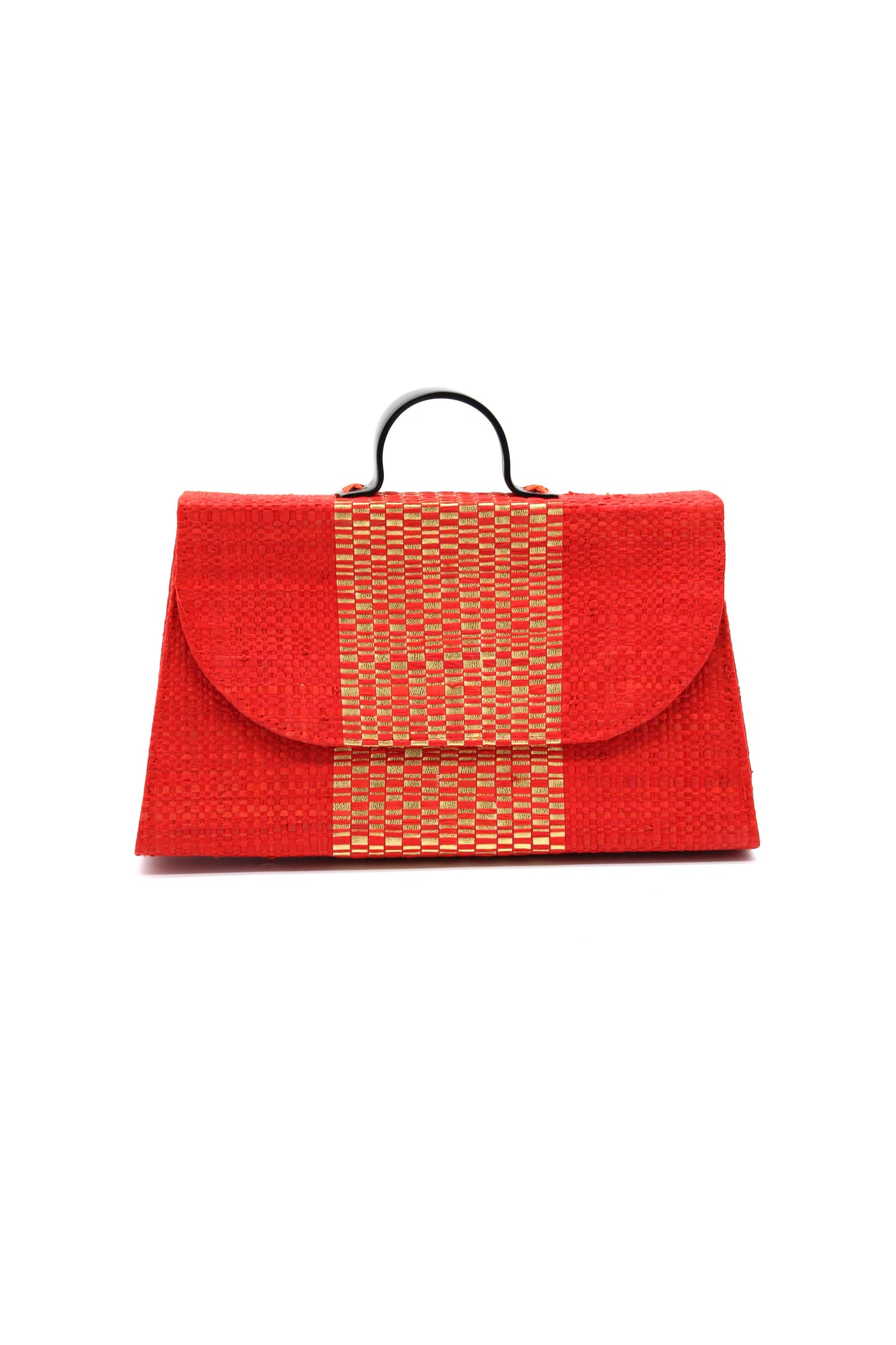 Wynwood Straw Handbag with Metallic Detailing & Horn Handle