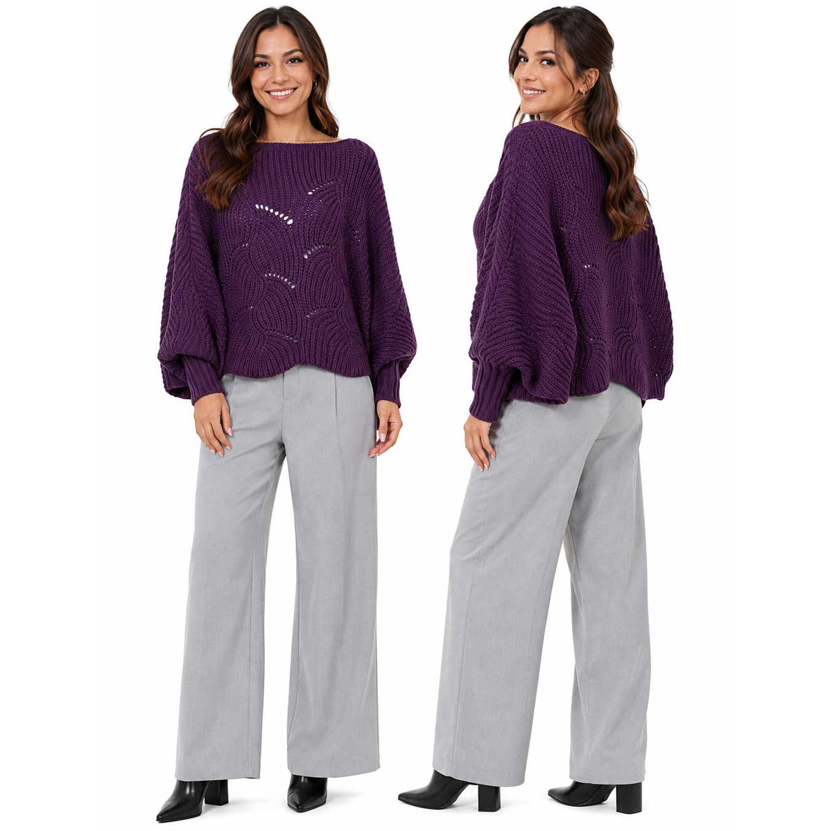 Sweater Poncho with Sleeves