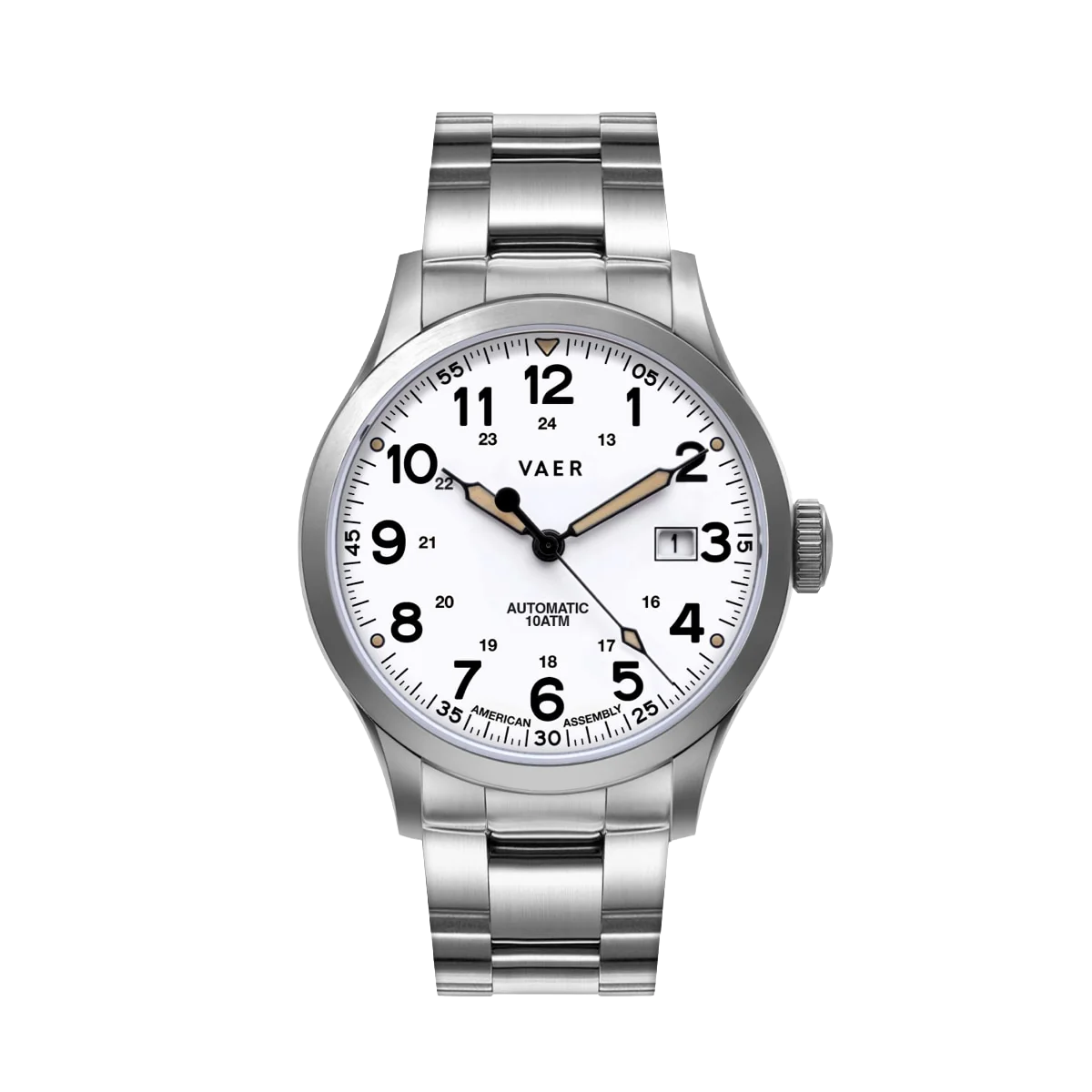 A5 Field White Auto - 40mm USA/Premium Steel Bracelet