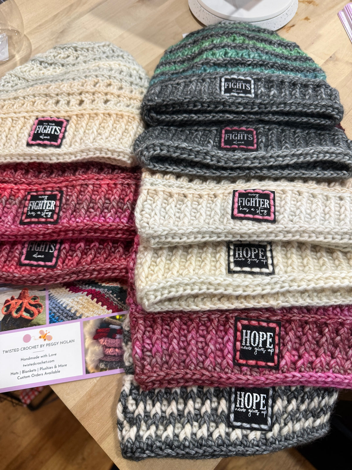 Handmade Crochet Fight/Hope Hat