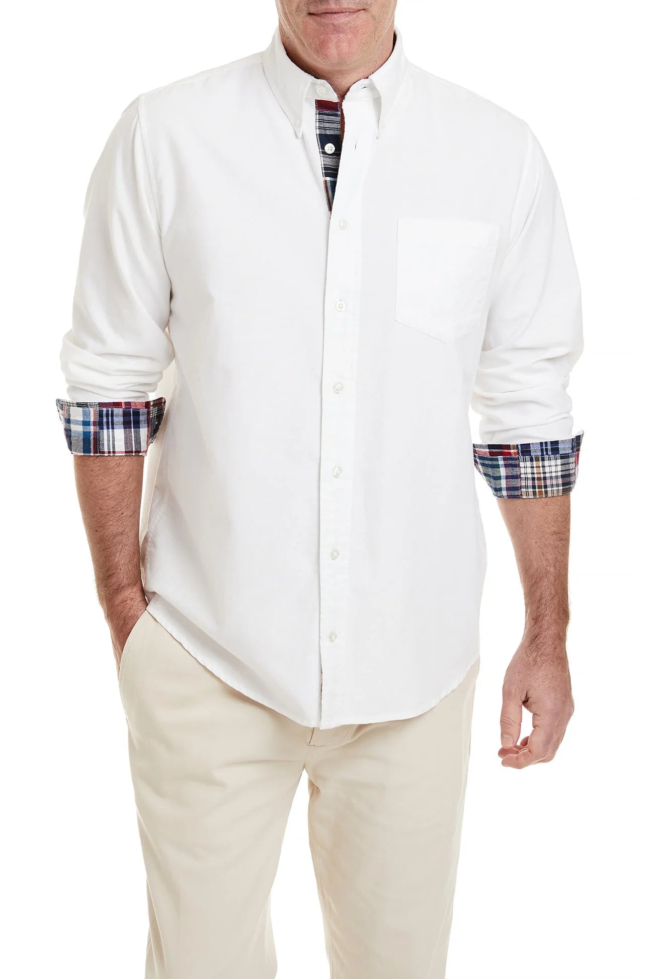 White Oxford Bromley Patch Madras Trim
