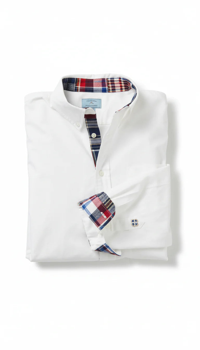 White Oxford Bromley Patch Madras Trim