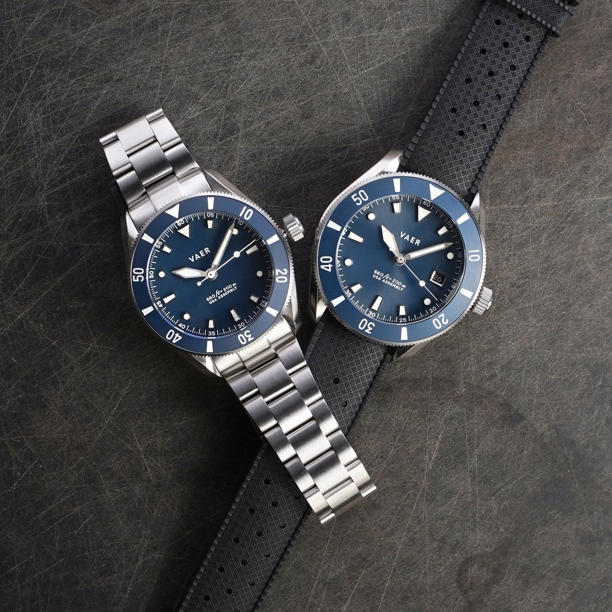 D4 Meridian Navy Matte Solar - 42mm USA(Stainless Band)