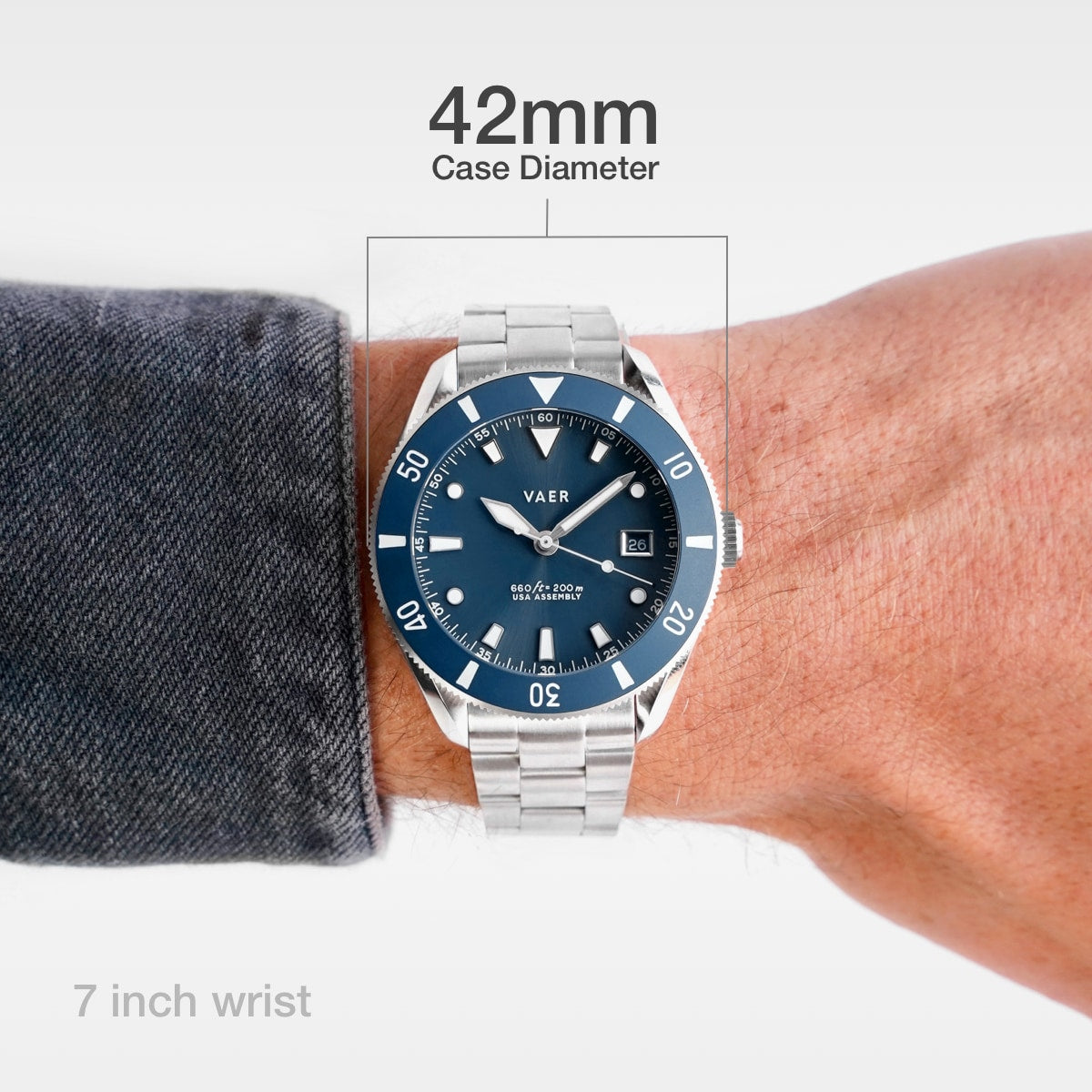 D4 Meridian Navy Matte Solar - 42mm USA(Stainless Band)