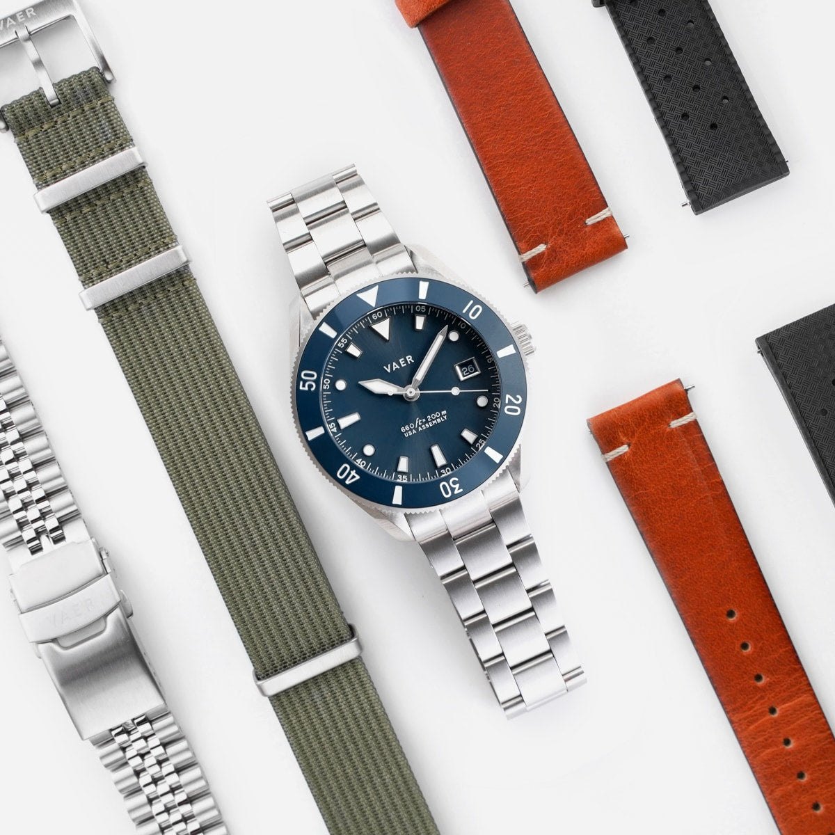 D4 Meridian Navy Matte Solar - 42mm USA(Stainless Band)