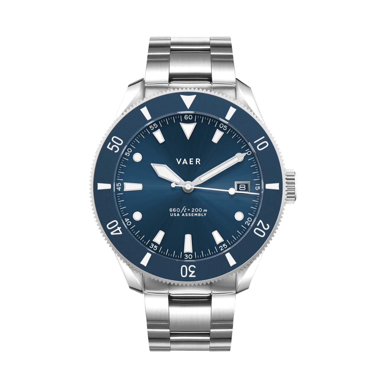 D4 Meridian Navy Matte Solar - 42mm USA(Stainless Band)