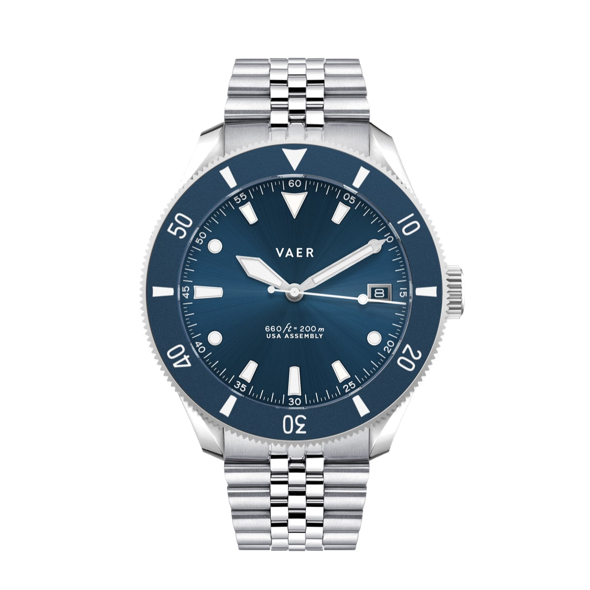 D4 Meridian Navy Matte Solar - 42mm USA(Stainless Band)