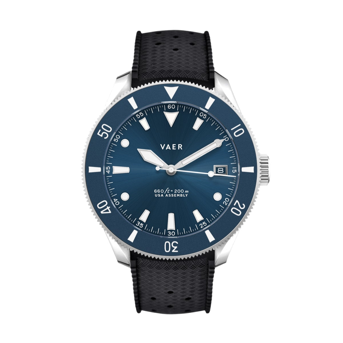 D4 Meridian Navy Matte Solar - 42mm USA(Stainless Band)