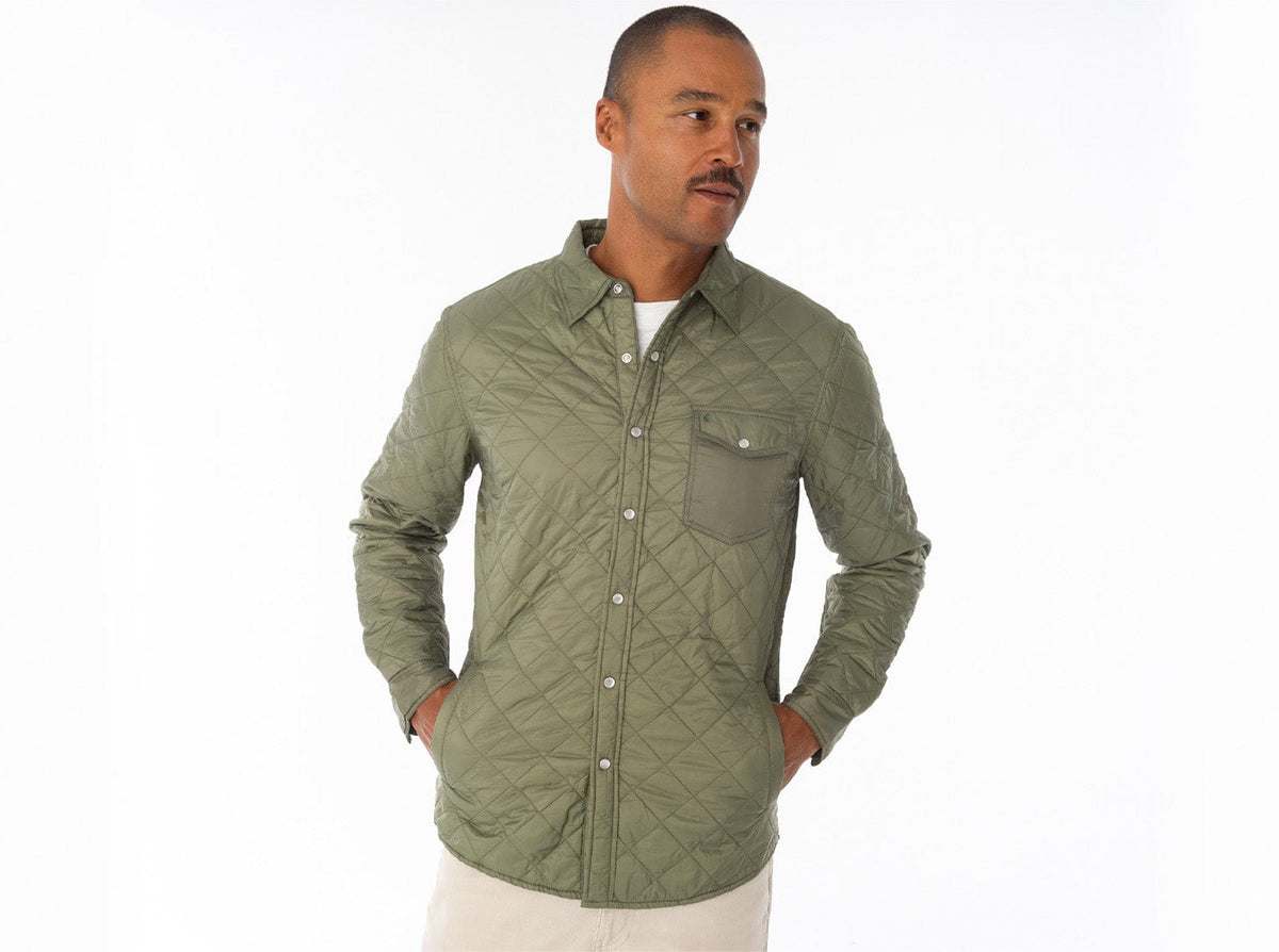 Criquet Quilted Shacket in Olive, view 3