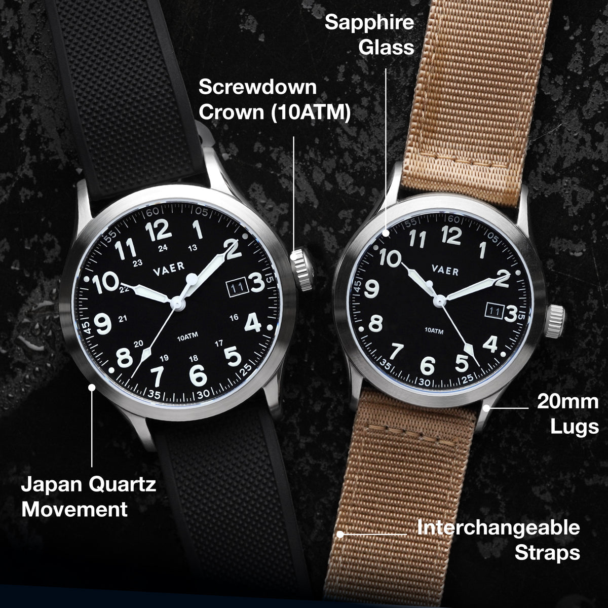 S5 Calendar Field Black-Quartz-40mm