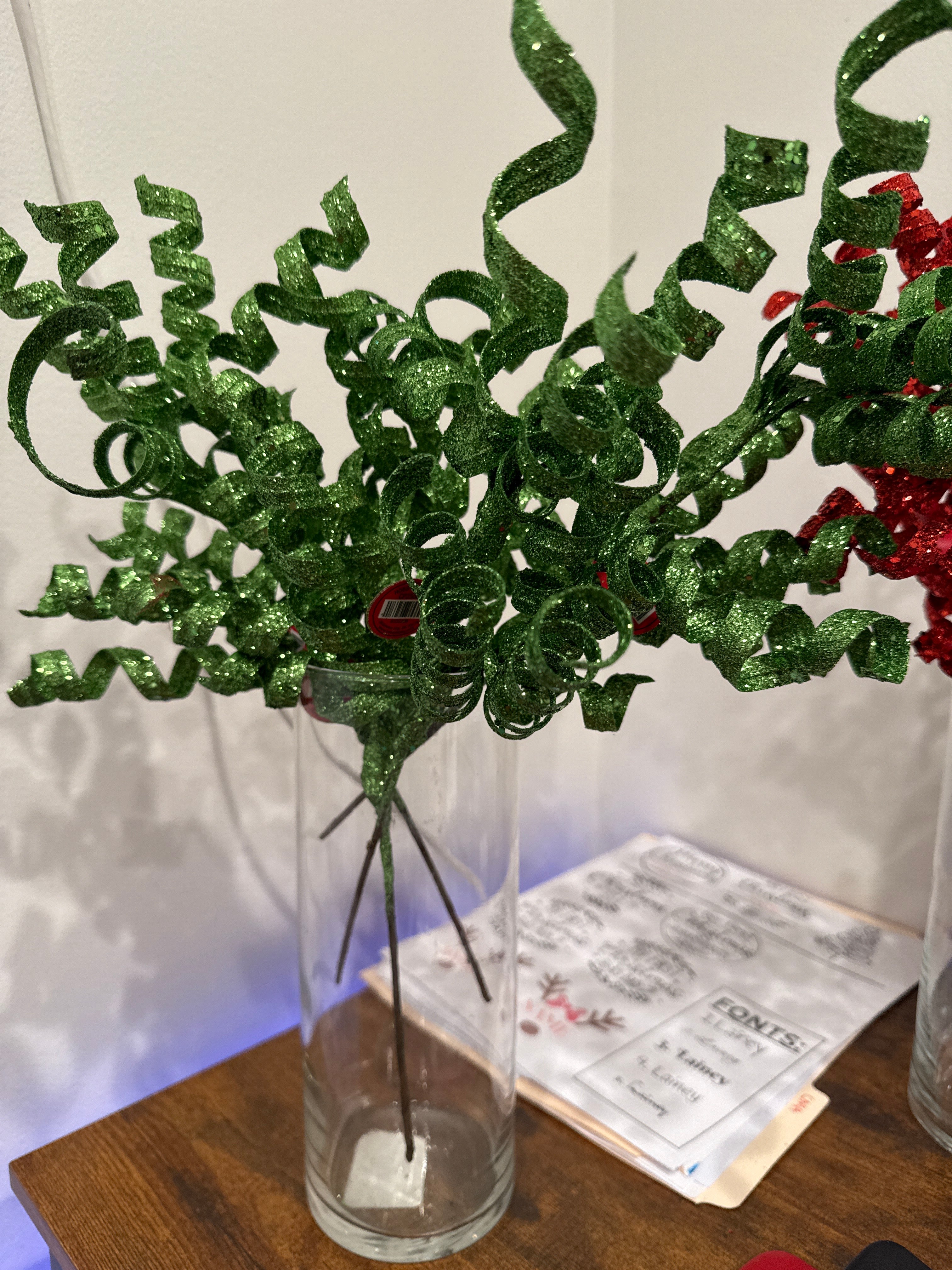 Green Glitter Swirl Sticks