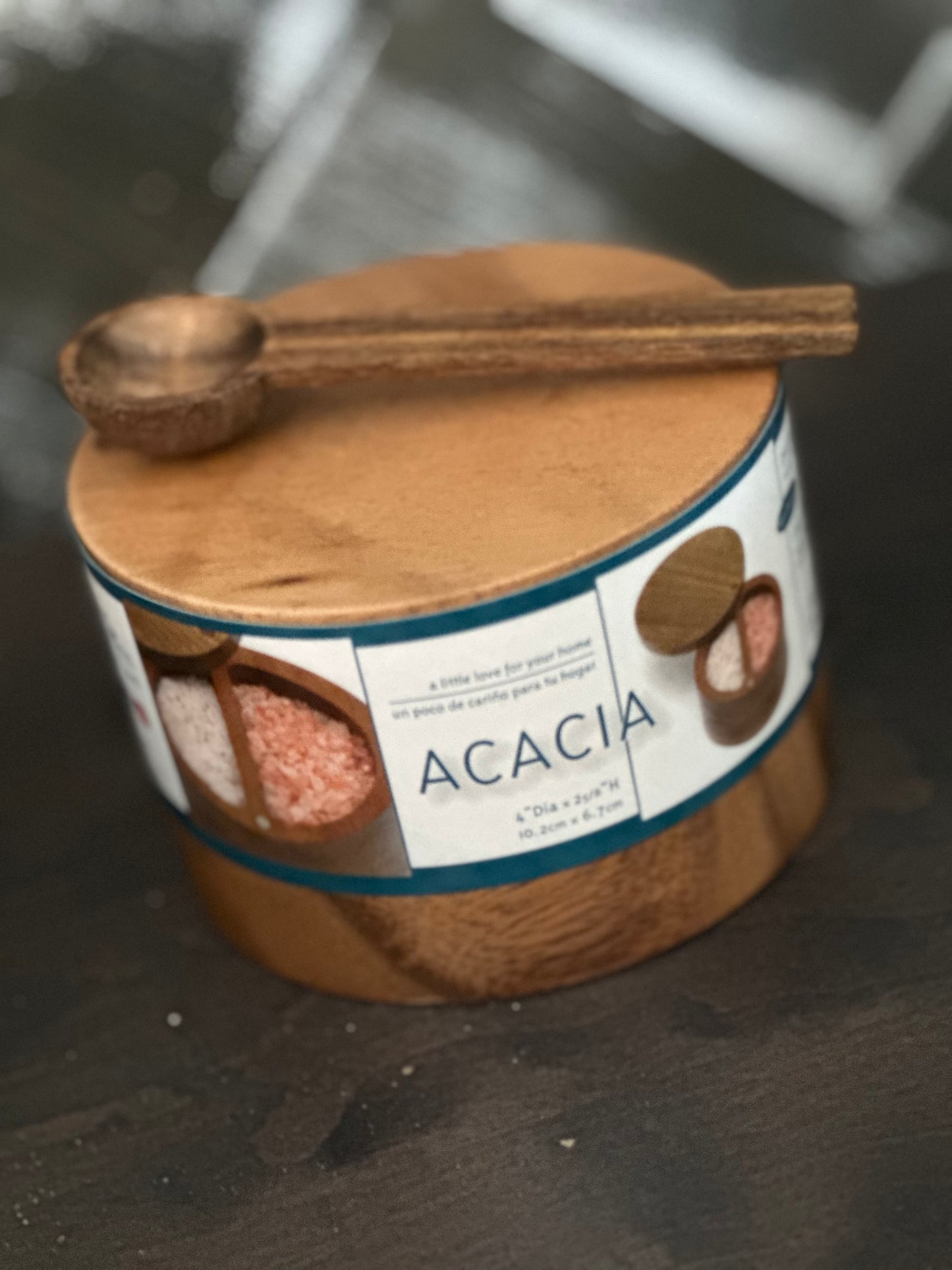 Divided Wood Salt Box with Swivel Lid and Magnetic Closure