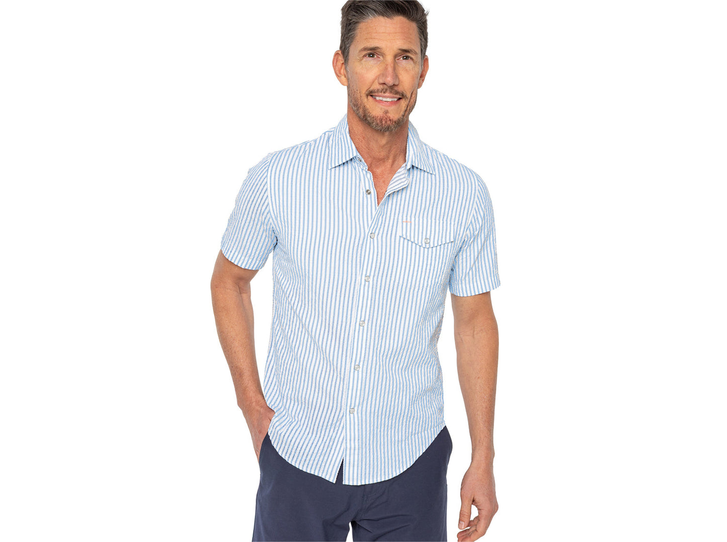 Short Sleeve Performance Pearl Snap - Seersucker