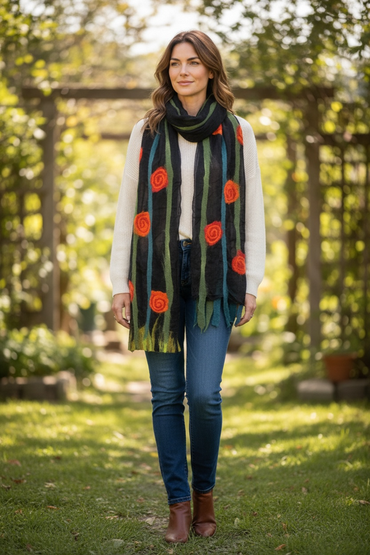 Rose Wool/Silk Scarf