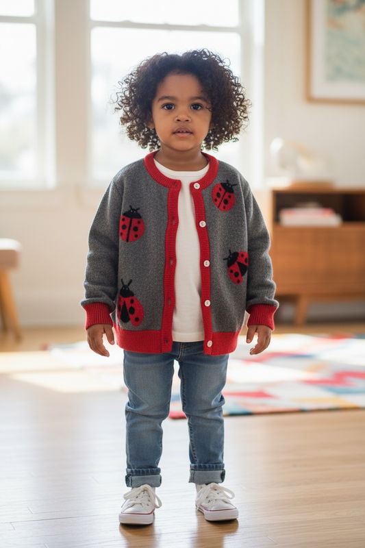 Ladybug Wooly Cardigan