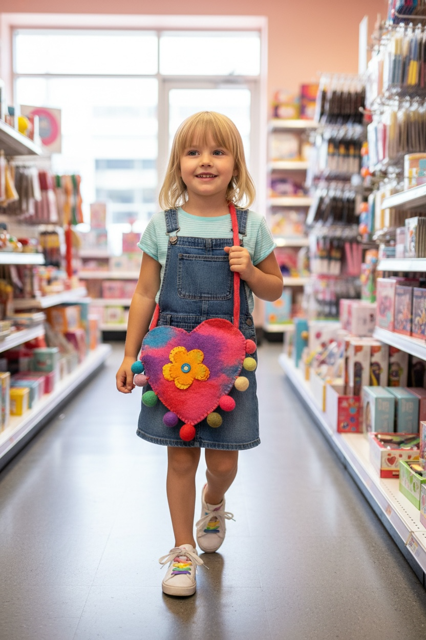 Heart Shaped Felt Purse