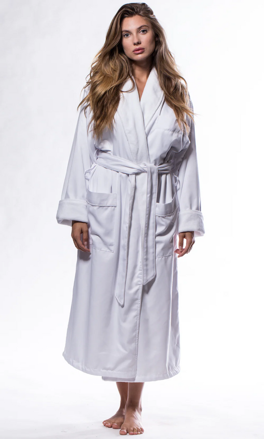 Luxury Microfiber Bathrobe -white