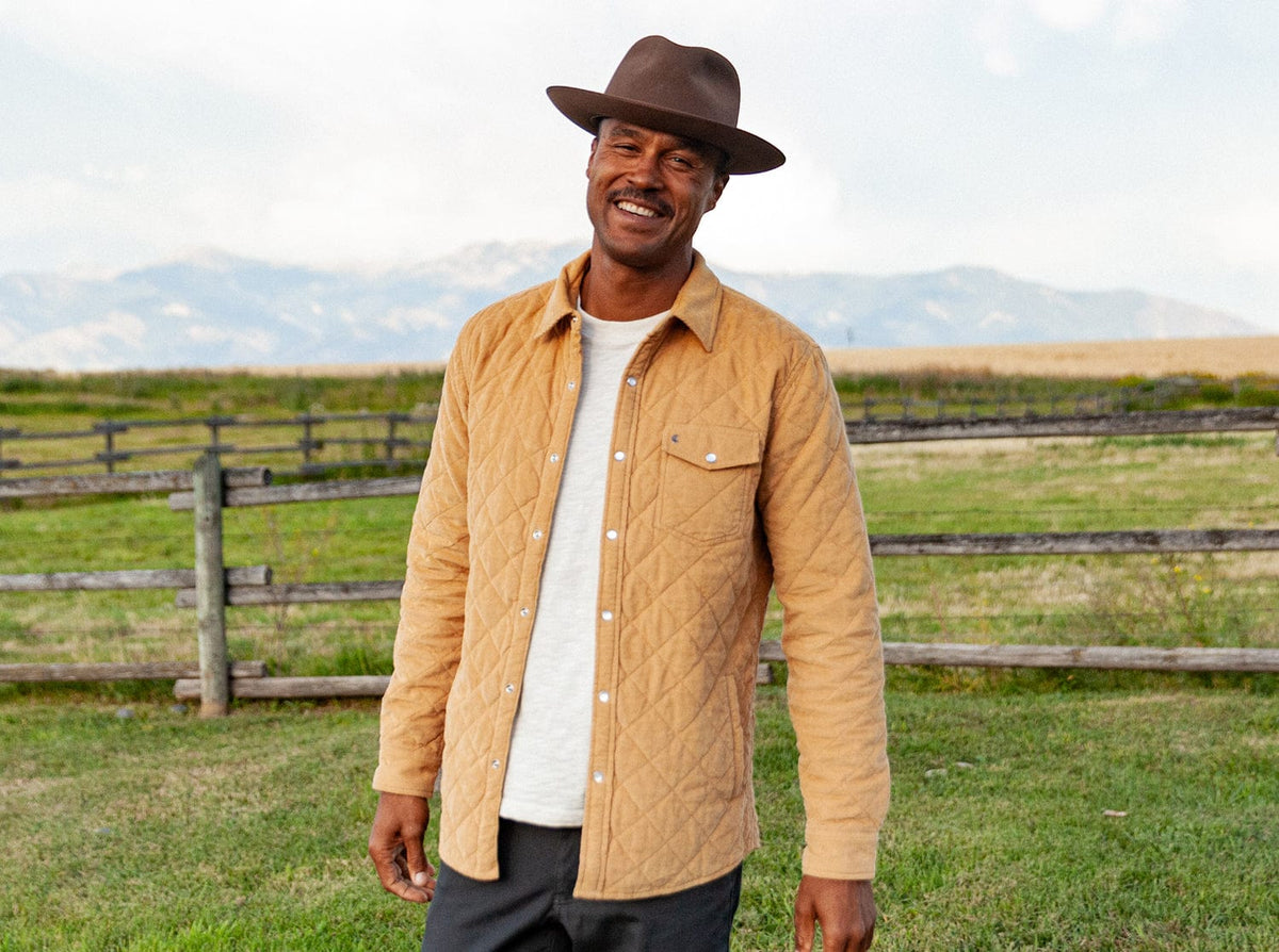 Criquet Corduroy Quilted Shacket in Camel, view 4