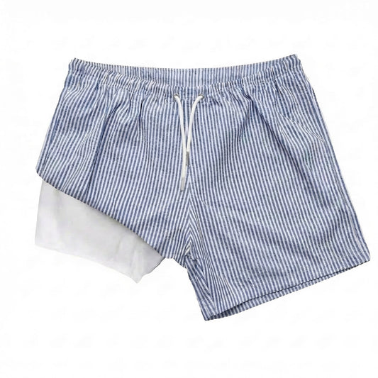 Classic Seersucker Swim Trunk-Navy
