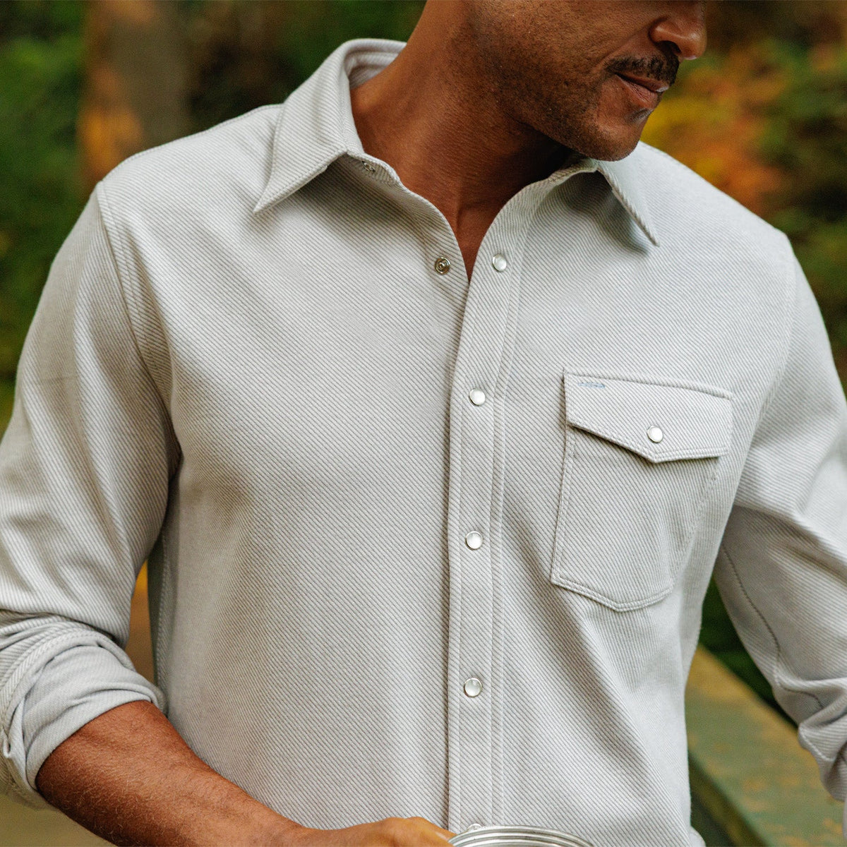 Chill-Knit Twill Pearl Snap