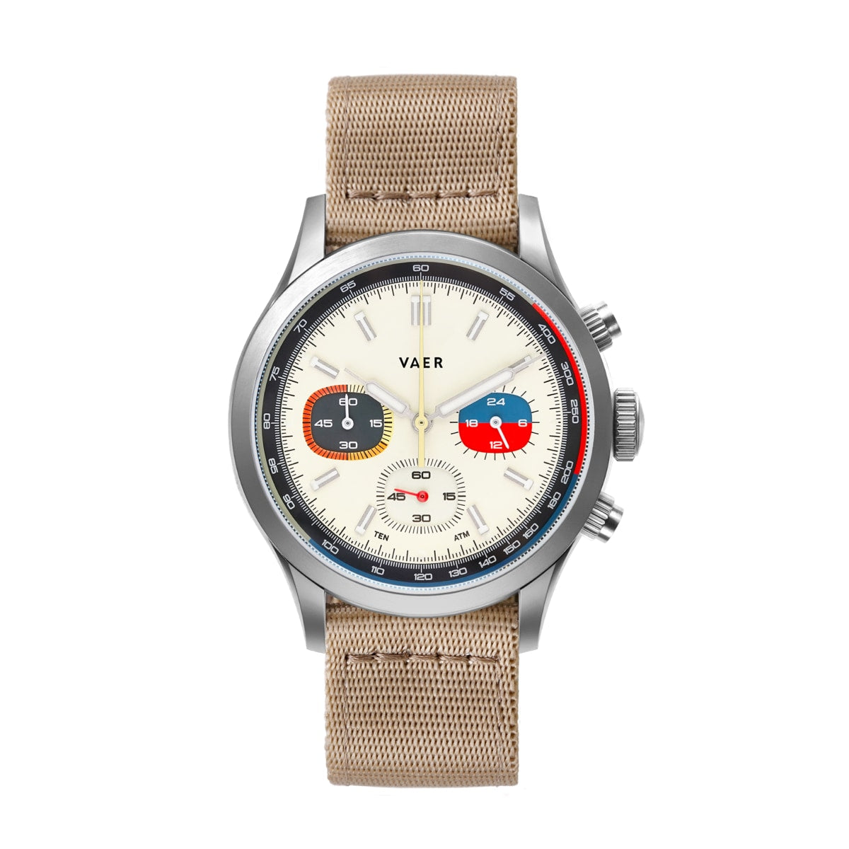 RS1 Rally Chronograph - Cream 40mm-Quartz w/Leather Rally Strap