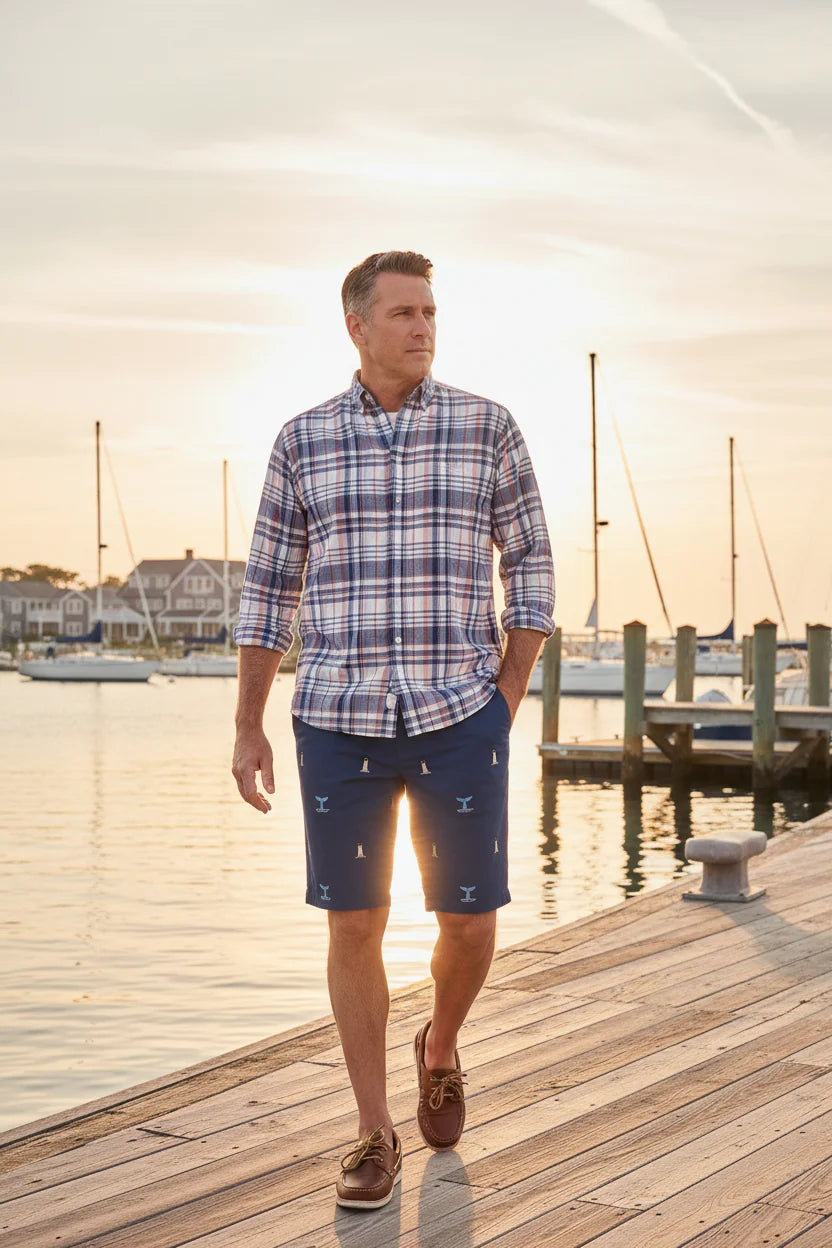 Twill Nantucket Shorts -Whale Tale/Lighthouse