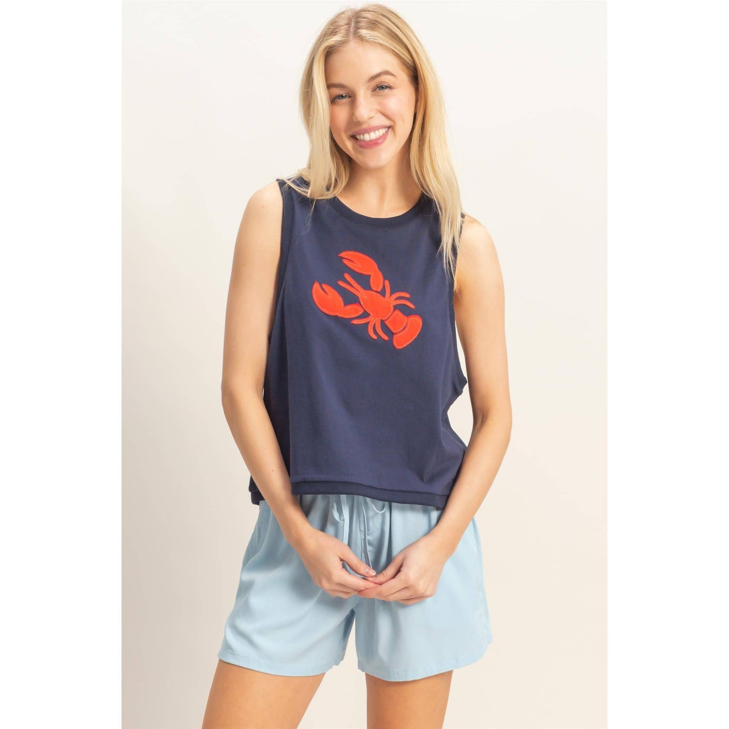 Sleeveless Tank With Lobster Patch