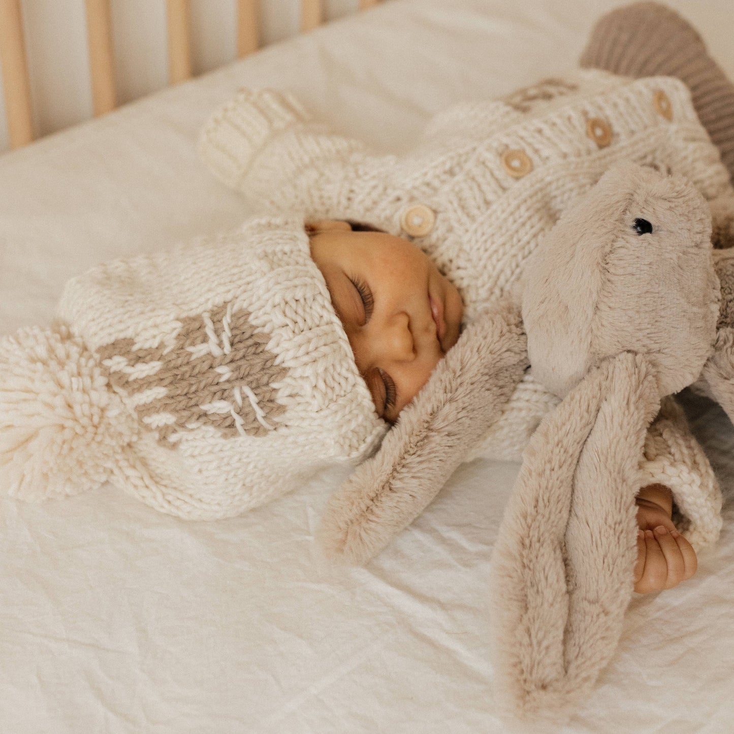 Whiskers Bunny Rabbit Hand Knit Beanie Hat Baby & Kids