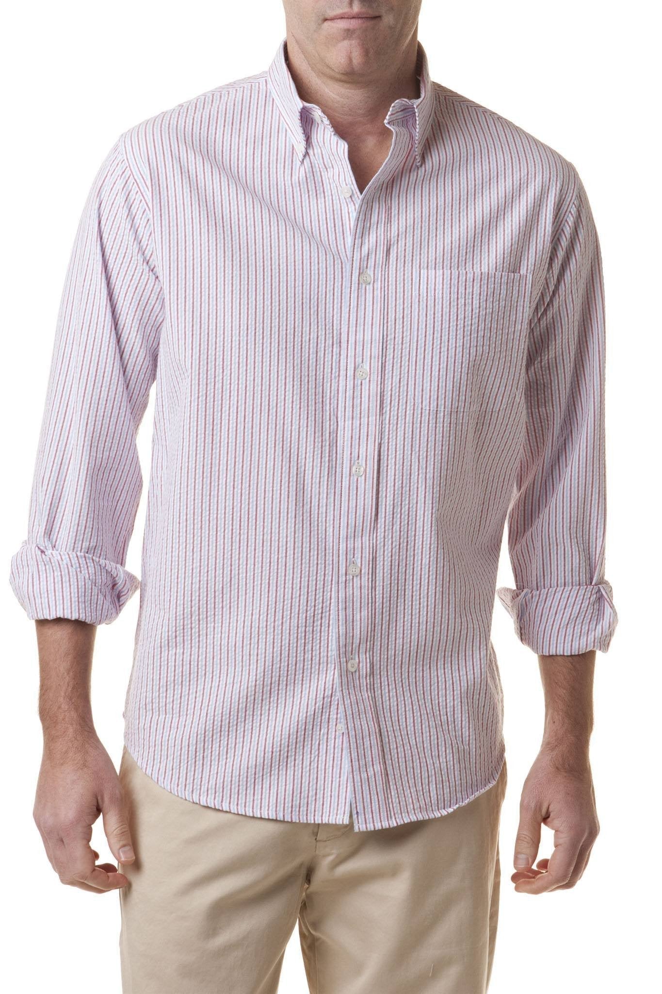 Chase Shirt Red White & Blue Seersucker