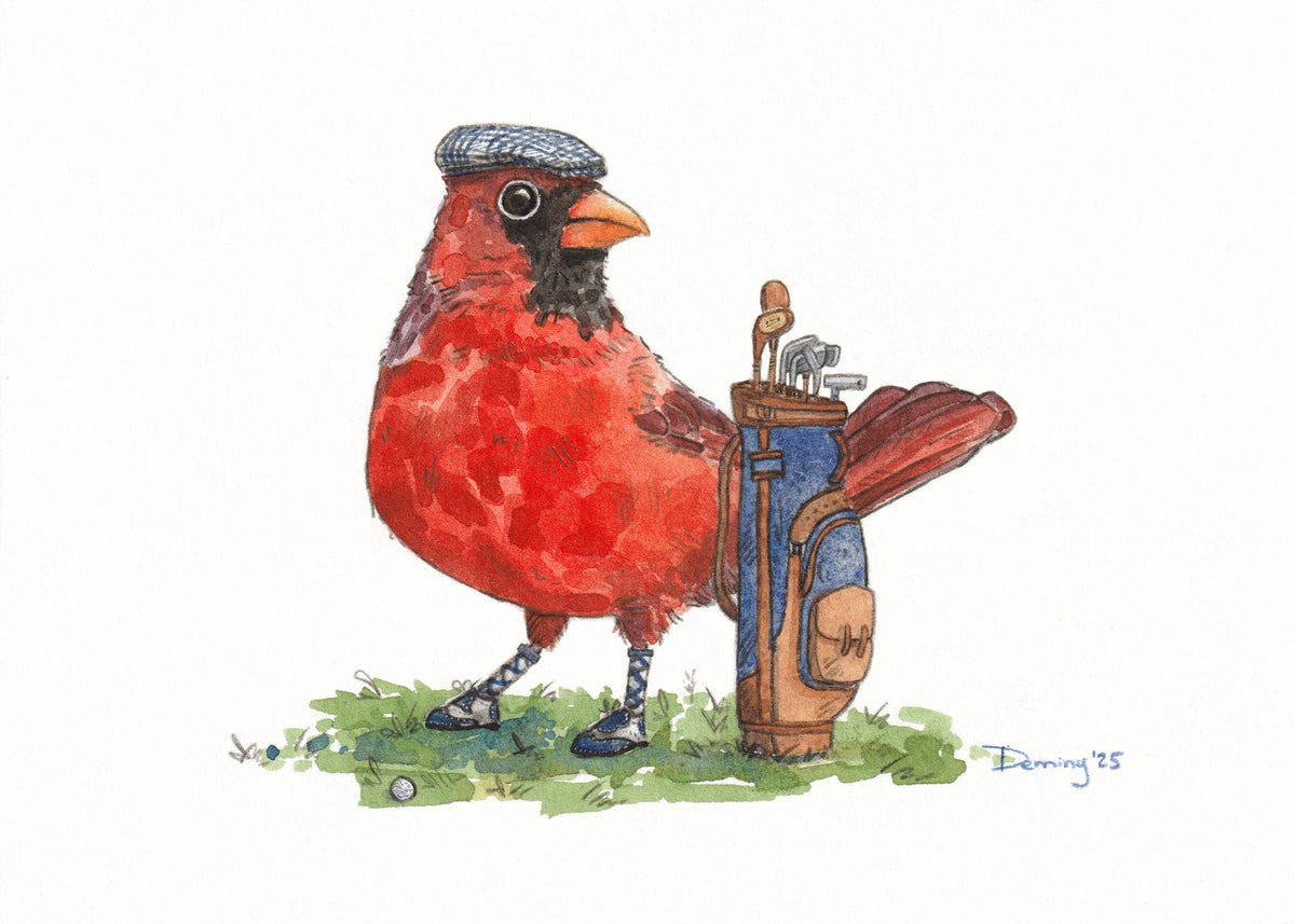 Bird with Golf Clubs