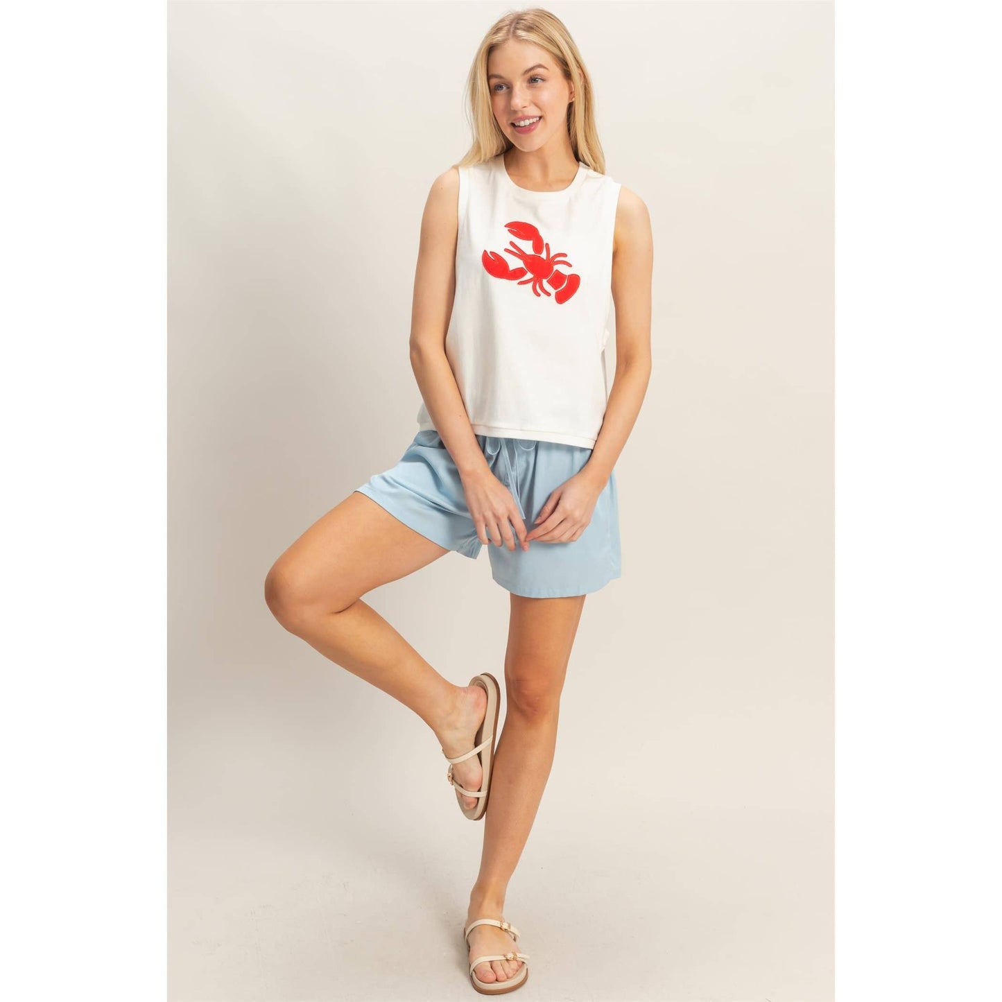 Sleeveless Tank With Lobster Patch
