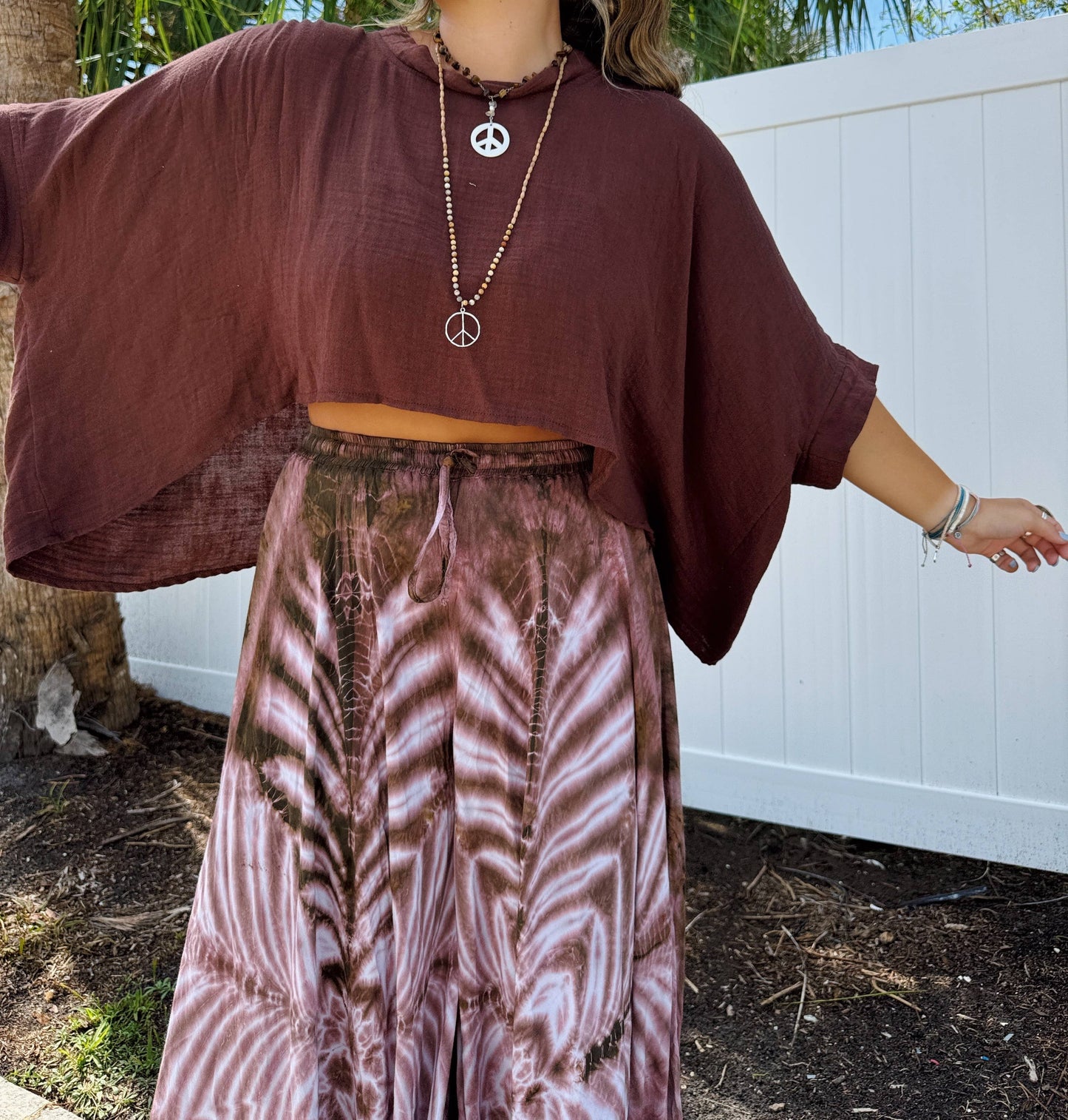 Bohemian Bamboo Organic Cotton Tee Shirt, Flowy Comfy Top
