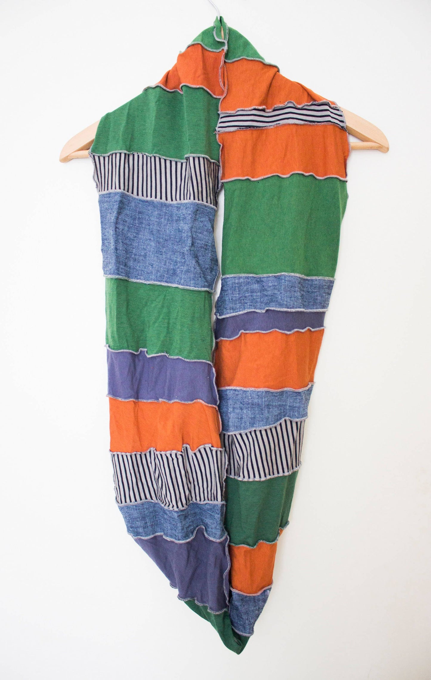 Infinity Scarf in Organic Hemp and Upcycled Fabrics