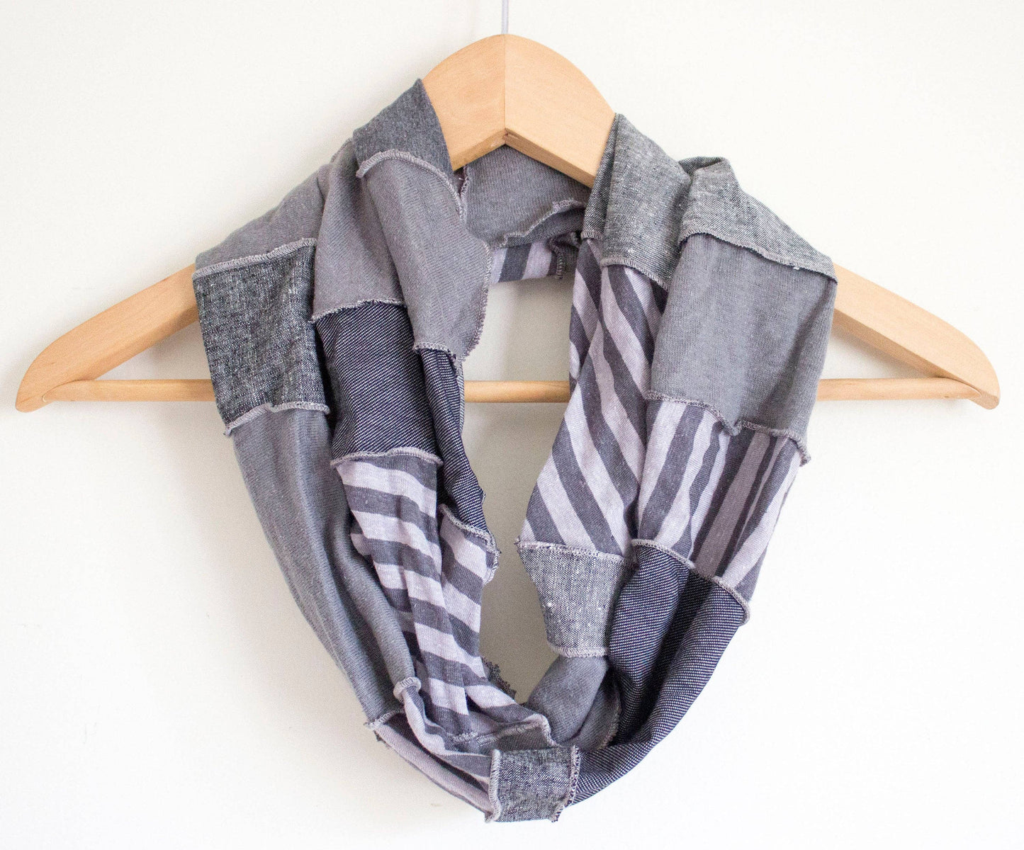 Infinity Scarf Lady Gray Organic Hemp Neutrals Stripes
