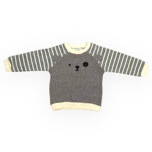 *LITTLE WHO* Bear Face Stripy Sweatshirt